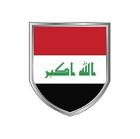 Flag Of Iraq with Metal Shield Frame vector