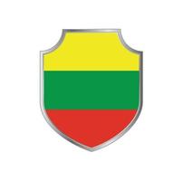 Flag of Lithuania with metal shield frame vector