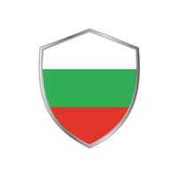 bandera de bulgaria con marco plateado vector