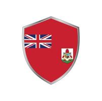 Flag of Bermuda with silver frame vector