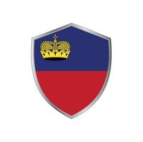 Flag of Liechtenstein with silver frame vector