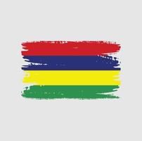 Flag of Mauritius with brush style vector