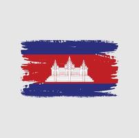 bandera de camboya con estilo de pincel vector