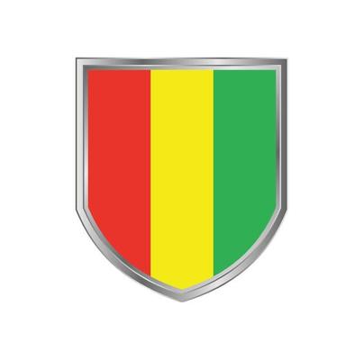 Flag Of Guinea with metal shield frame