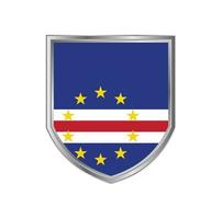 Flag of Cape Verde. with metal shield frame vector