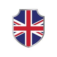 Flag of United Kingdom with metal shield frame vector