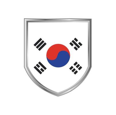 Flag Of South Korea with metal shield frame