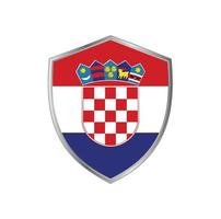 bandera de croacia con marco plateado vector