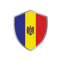 Flag of Moldova with silver frame vector