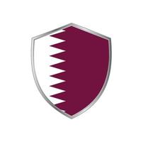 Flag of Qatar with silver frame vector