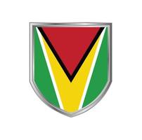 Flag Of Guyana with metal shield frame vector