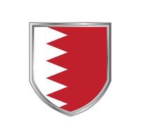 Flag Of Bahrain with metal shield frame vector