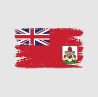 Flag of Bermuda with brush style vector