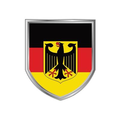 Flag Of Germany with Metal Shield Frame