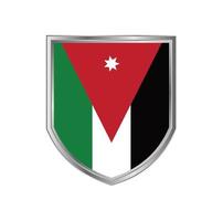 Flag Of Jordan with metal shield frame vector