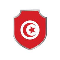 Flag of Tunisia with metal shield frame vector