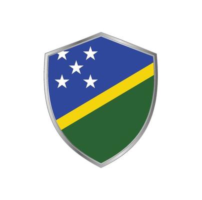 Flag of Solomon Islands with silver frame