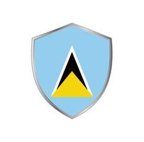 Flag of Saint Lucia with silver frame vector
