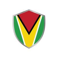 bandera de guyana con marco plateado vector