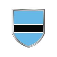 Flag Of Botswana with metal shield frame vector