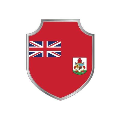 Flag of Bermuda with metal shield frame