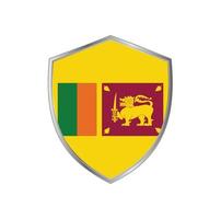 Flag of Sri Lanka with silver frame vector