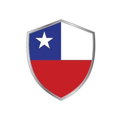 Flag of Chile with silver frame