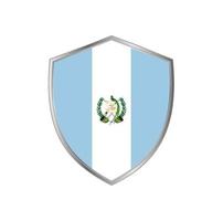 bandera de guatemala con marco plateado vector