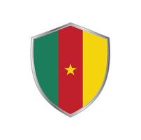 Flag of Cameroon with silver frame vector