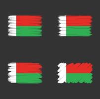 Collection flag of Madagascar vector