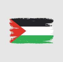 Flag of Palestine with brush style vector