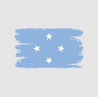 Flag of Micronesia with brush style vector