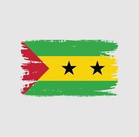 Flag of Sao Tome and Principe with brush style vector