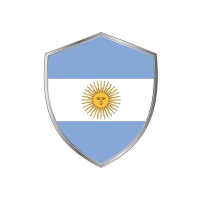 Flag of Argentina with silver frame