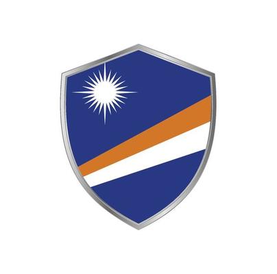 Flag of Marshall Islands with silver frame