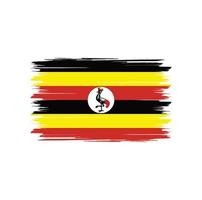 Uganda flag vector with watercolor brush style