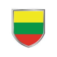 Flag Of Lithuania with metal shield frame vector