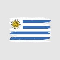 Flag of Uruguay with brush style vector