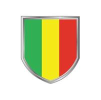 Flag Of Mali with metal shield frame vector