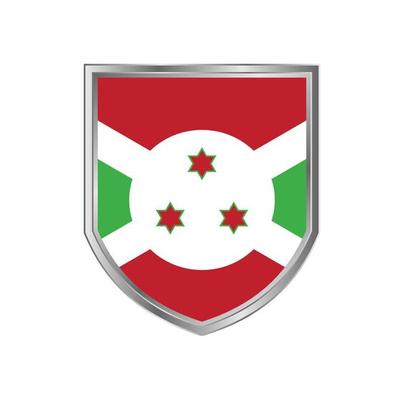 Flag Of Burundi with metal shield frame