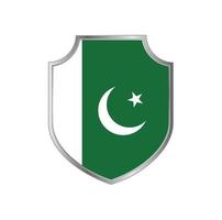 Flag of Pakistan with metal shield frame vector