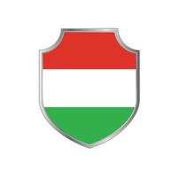 Flag of Hungary with metal shield frame vector