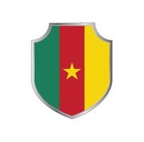 Flag of Cameroon with metal shield frame vector