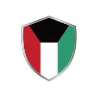 Flag of Kuwait with silver frame vector