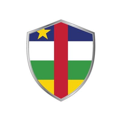 Flag of Central African with silver frame