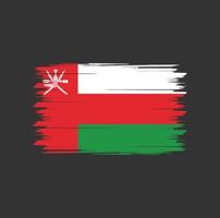 Oman Flag With Watercolor Brush style design vector Free Vector