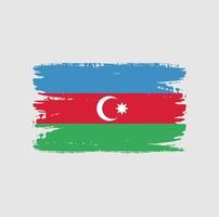 Flag of Azerbaijan with brush style vector