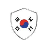 Flag of South Korea with silver frame vector