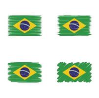 bandera de colección de brasil vector