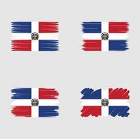 bandera de la colección de la república dominicana vector